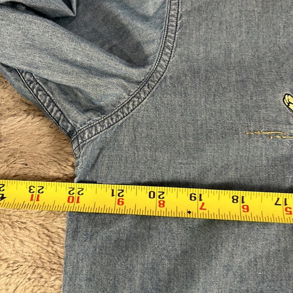 Vintage 90s Disney Winnie the Pooh embroidered chambray button down shirt, sz L - Picture 6 of 8